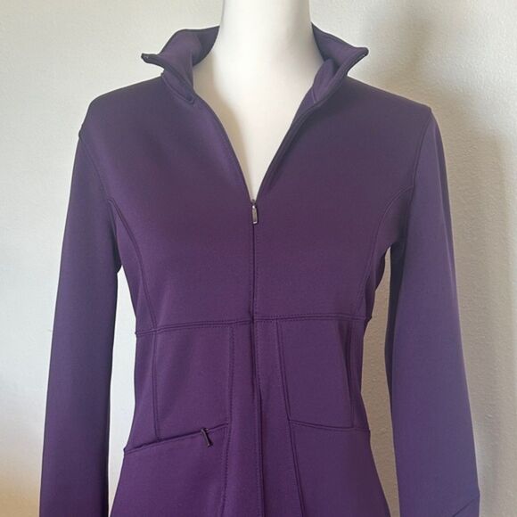 Athleta Cassidy Dress Softshell 1/2 Zip Jacket Pocketed Grape Stretchy Small - Picture 2 of 11